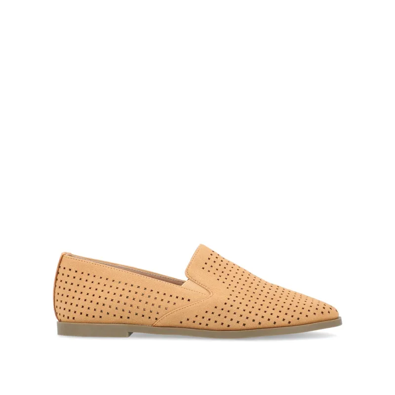 LUCIE LOAFER FLATS IN FAUX SUEDE - Tan made by Journee Collection