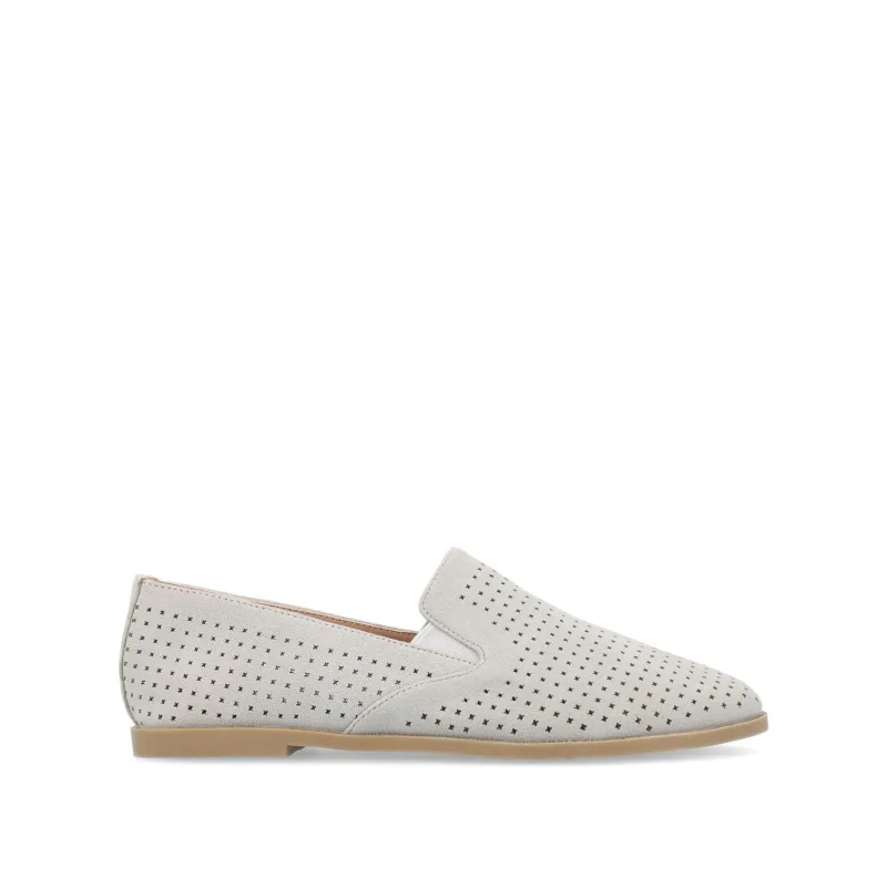 LUCIE LOAFER FLATS IN FAUX SUEDE - Grey sold by Journee Collection