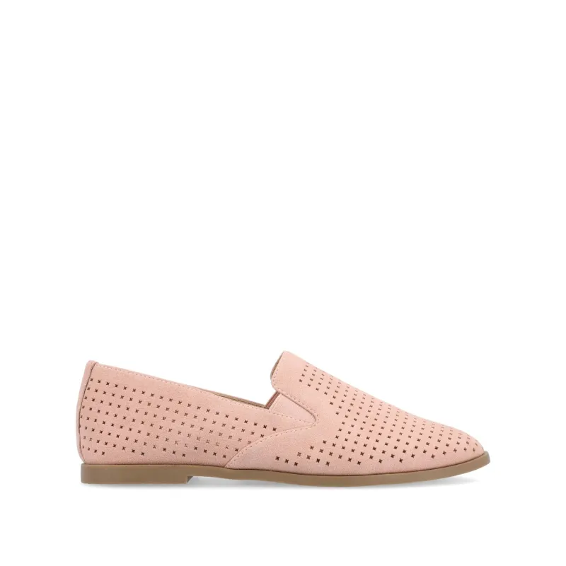 LUCIE LOAFER FLATS IN FAUX SUEDE - Pink made by Journee Collection