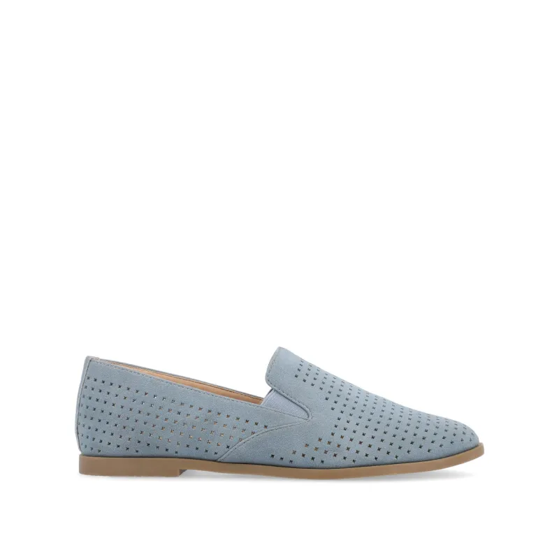LUCIE LOAFER FLATS IN FAUX SUEDE - Blue sold by Journee Collection