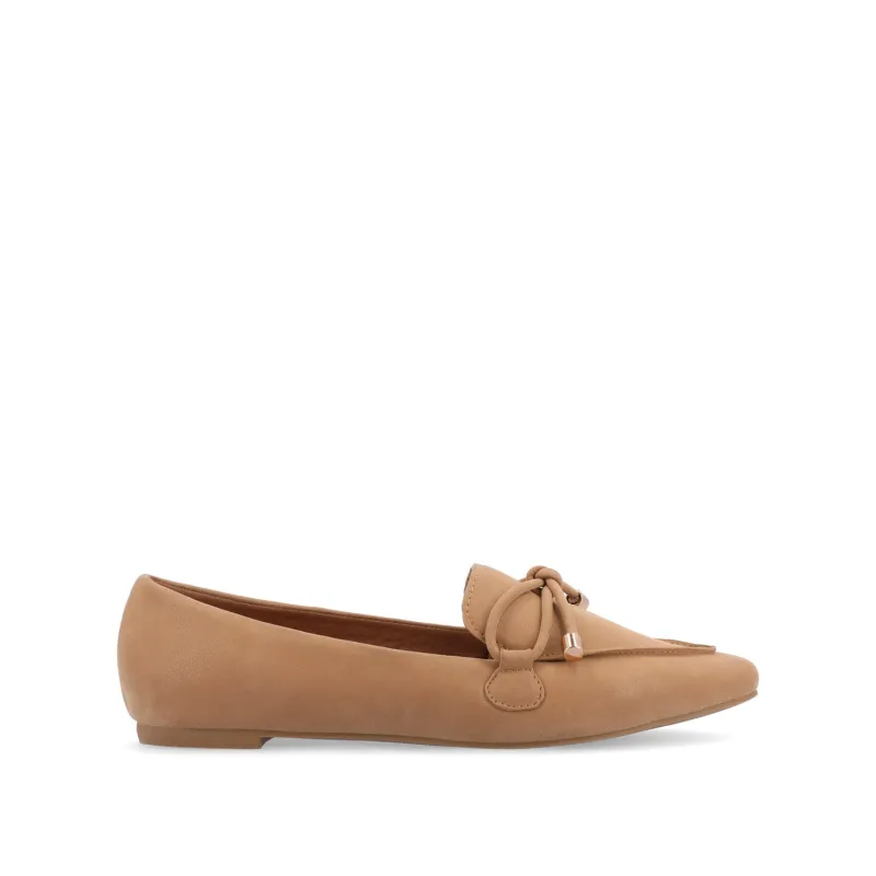 MURIEL LOAFER FLATS IN FAUX SUEDE - Tan sold by Journee Collection