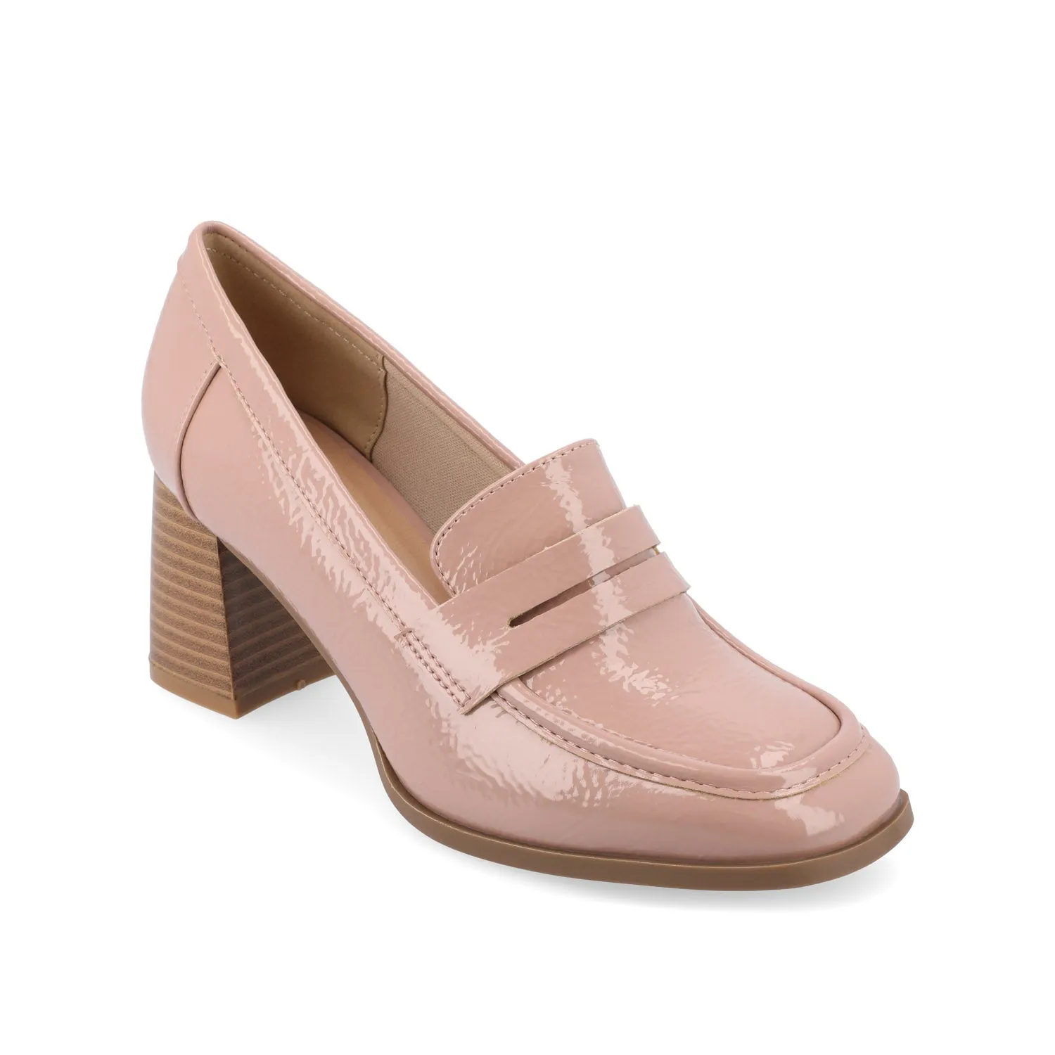 MALLEAH BLOCK HEEL LOAFERS - Patent Pink sold by Journee Collection product image thumbnail 2