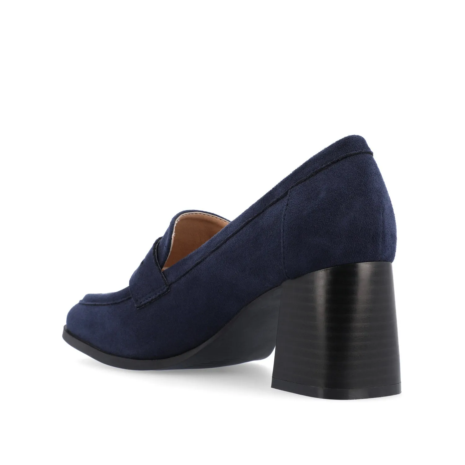 MALLEAH BLOCK HEEL LOAFERS - Navy Nubuck sold by Journee Collection product image thumbnail 4