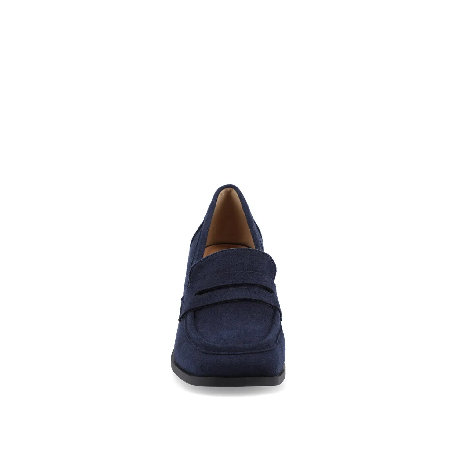 MALLEAH BLOCK HEEL LOAFERS - Navy Nubuck sold by Journee Collection product image thumbnail 5
