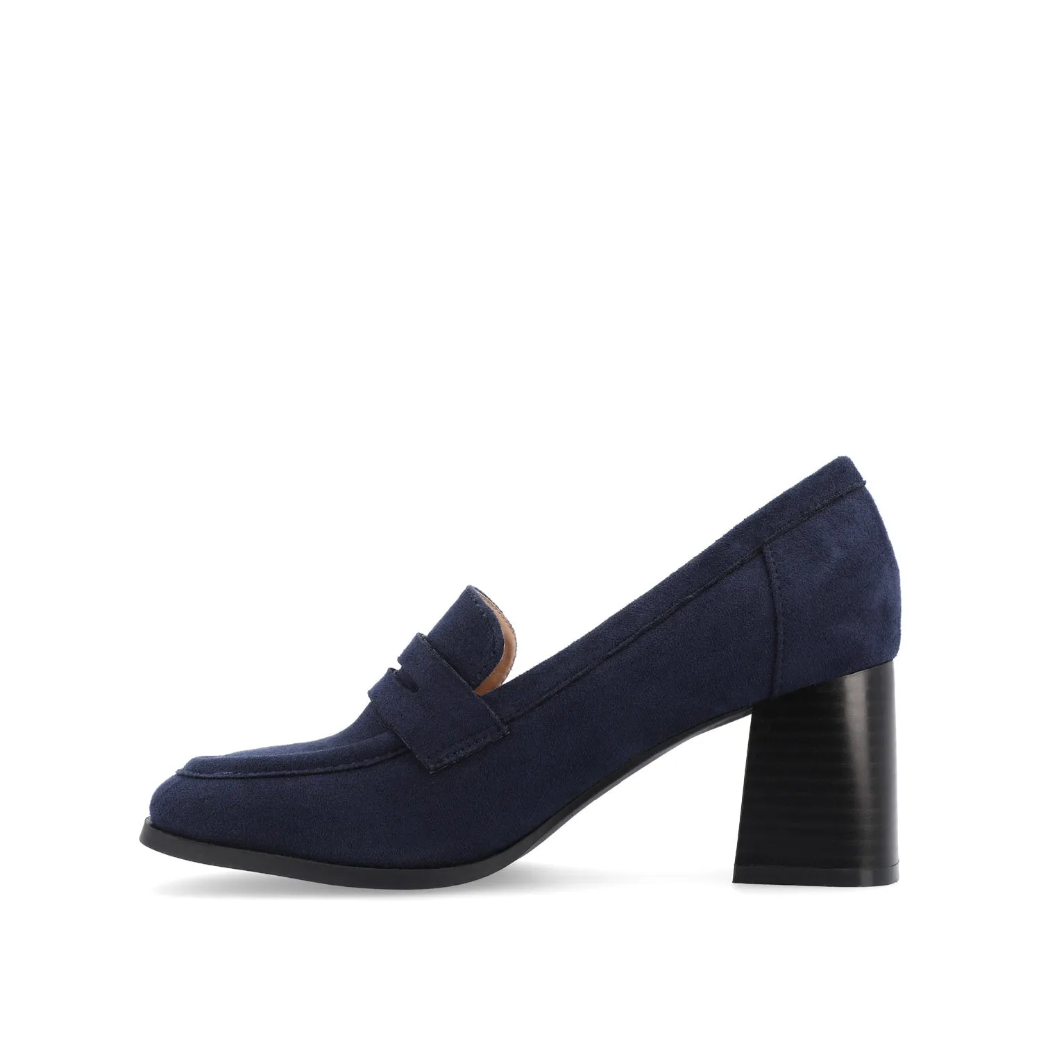 MALLEAH BLOCK HEEL LOAFERS - Navy Nubuck sold by Journee Collection product image thumbnail 3