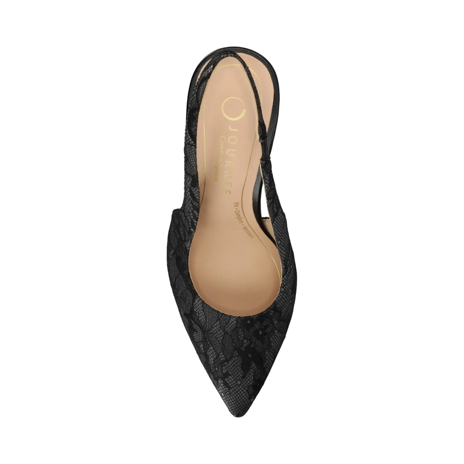 ELENNEY SLINGBACK STILETTO HEELS IN STATEMENT - Black Lace sold by Journee Collection product image thumbnail 4