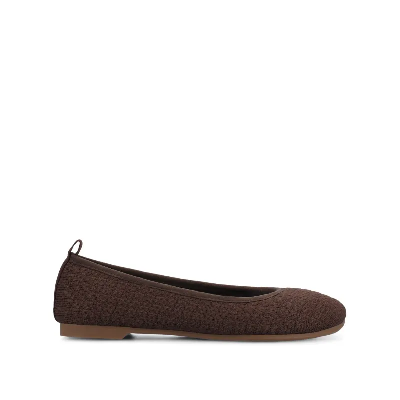 ARIA KNIT FLATS - Chocolate sold by Journee Collection