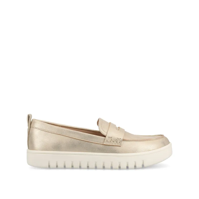 TAYLA PENNY LOAFER IN WIDE - Gold sold by Journee Collection