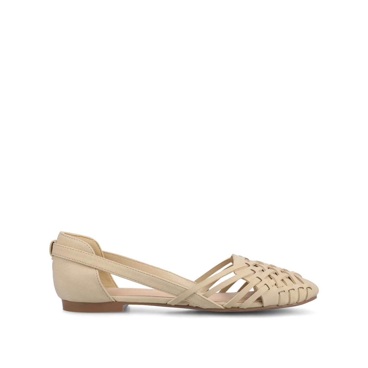 EKKO WOVEN FLATS IN VEGAN LEATHER - Sand Nubuck sold by Journee Collection