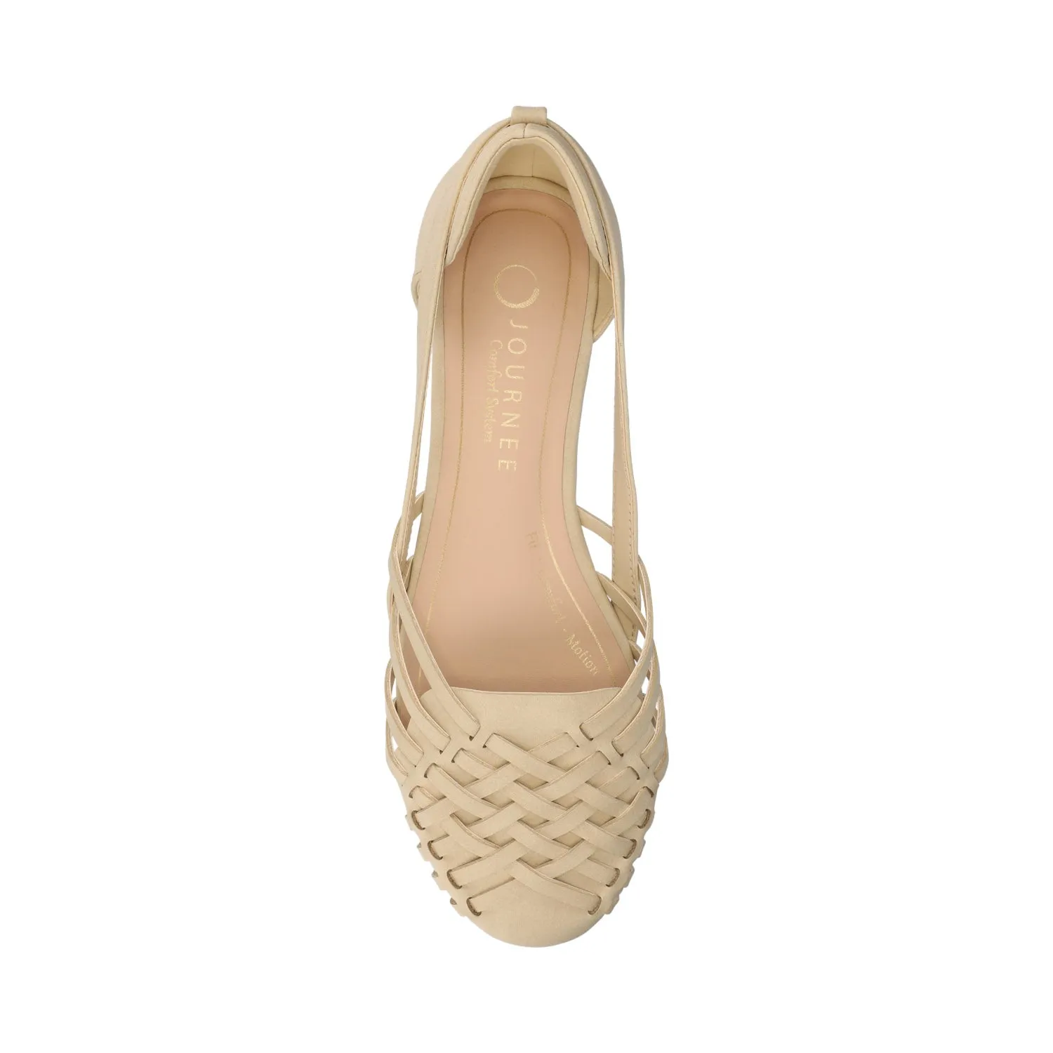 EKKO WOVEN FLATS IN VEGAN LEATHER - Sand Nubuck sold by Journee Collection product image thumbnail 4