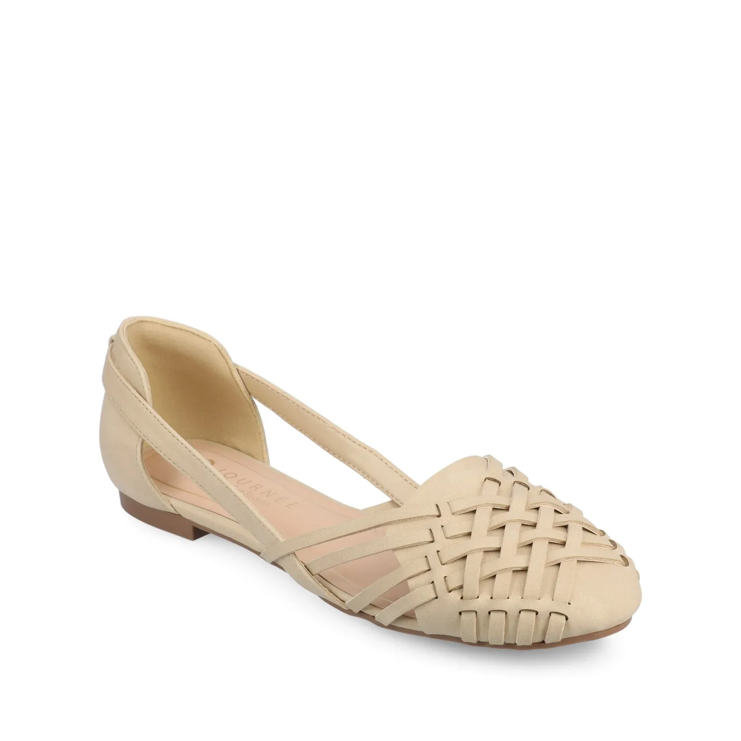 EKKO WOVEN FLATS IN VEGAN LEATHER - Sand Nubuck sold by Journee Collection product image thumbnail 2