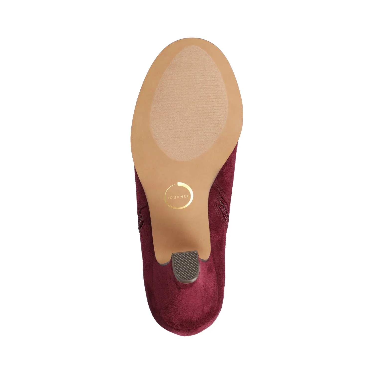 SANZI ZIP-UP BOOTIES IN FAUX SUEDE - Oxblood Suede sold by Journee Collection product image thumbnail 5
