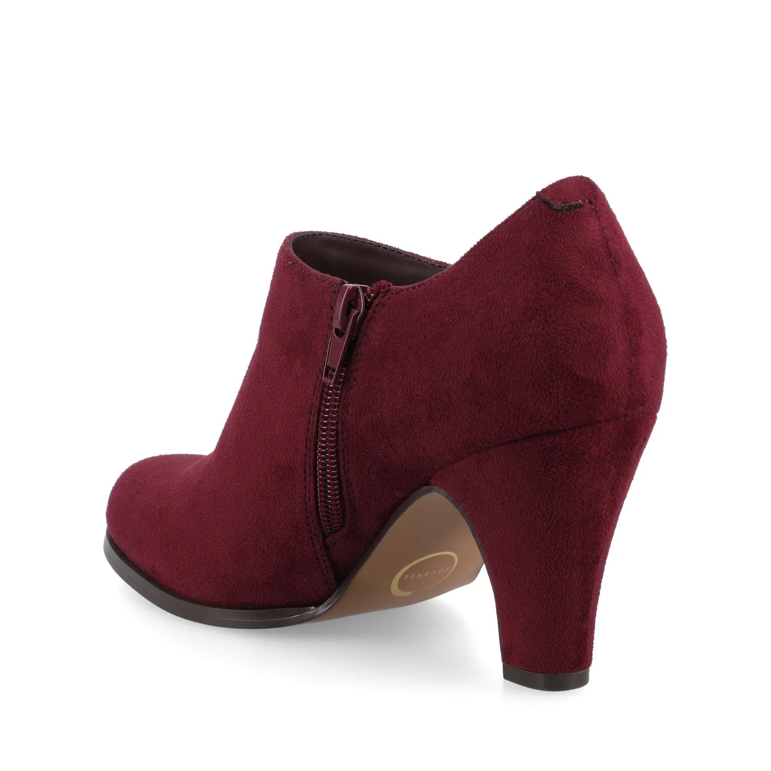 SANZI ZIP-UP BOOTIES IN FAUX SUEDE - Oxblood Suede sold by Journee Collection product image thumbnail 3