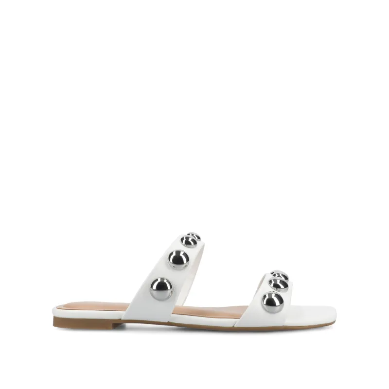 FRIDA SLIP ON SANDALS - White/Silver made by Journee Collection