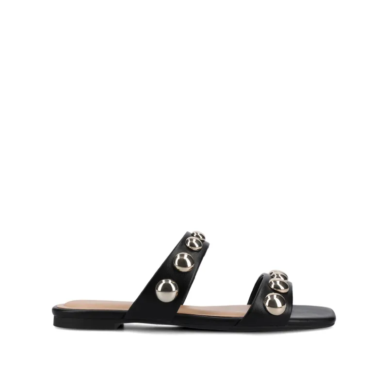 FRIDA SLIP ON SANDALS - Black/Gold made by Journee Collection