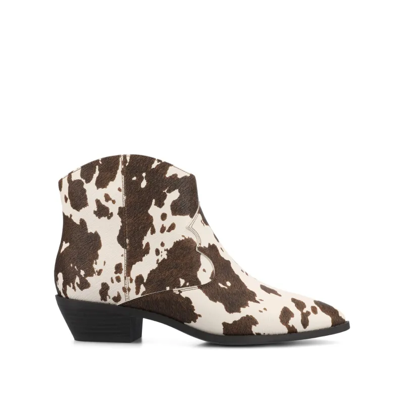 TALIAH WESTERN ANKLE BOOTIES - Cow made by Journee Collection