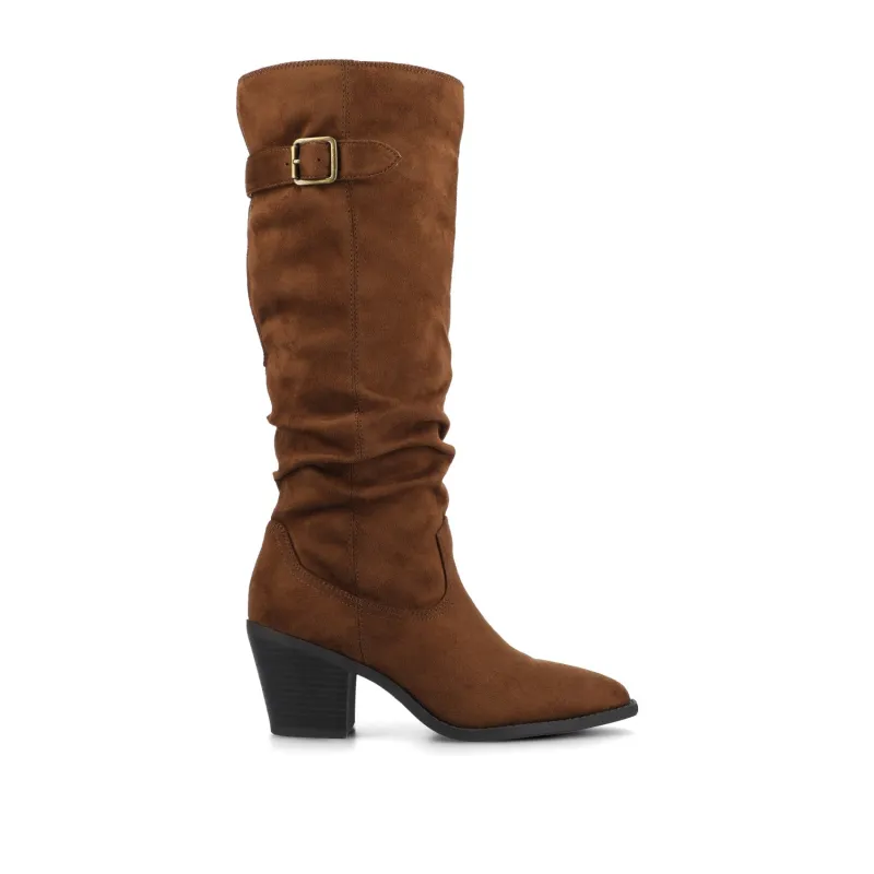 KALEAH KNEE HIGH SLOUCHY BOOT IN EXTRA WIDE CALF - Brown made by Journee Collection