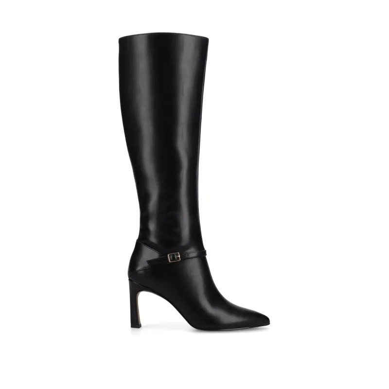 ELARA KNEE HIGH WIDE CALF DRESS BOOTS-Black made by Journee Collection