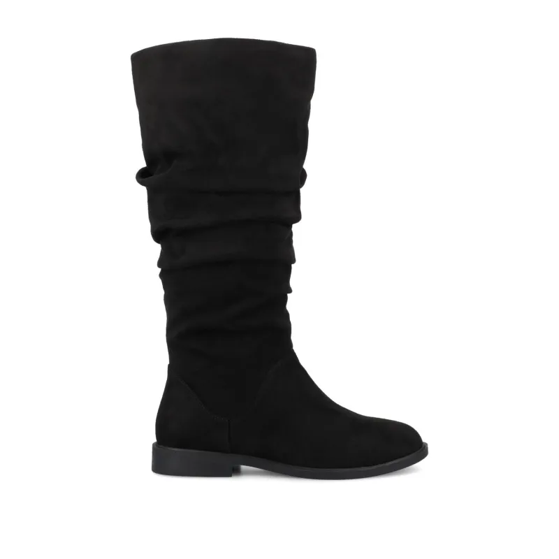 PENNIE KNEE HIGH BOOTS - Black Suede made by Journee Collection