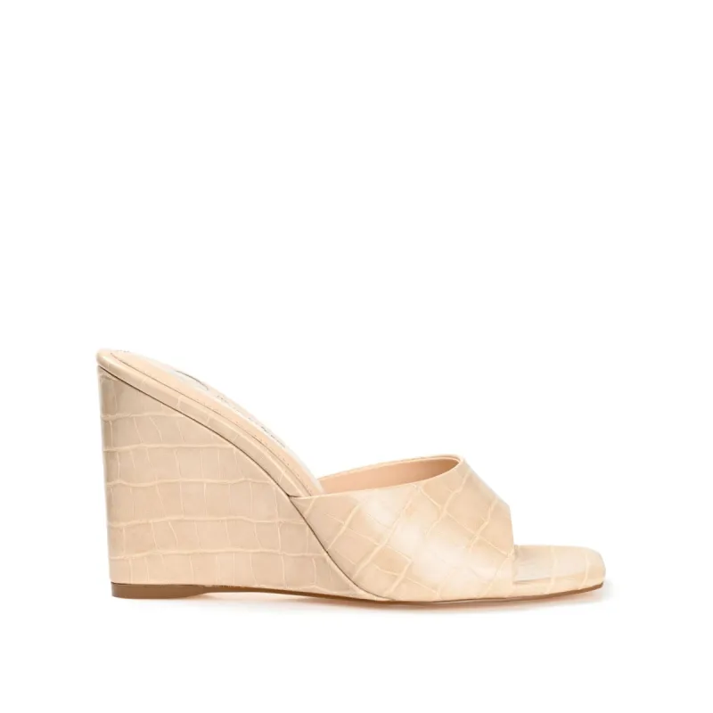 VIVVY OPEN TOE WEDGE HEELS IN CROCO sold by Journee Collection