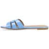 ARRINA STATEMENT PATENT SLIDE SANDALS IN WIDE sold by Journee Collection