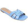 ARRINA STATEMENT PATENT SLIDE SANDALS IN WIDE sold by Journee Collection