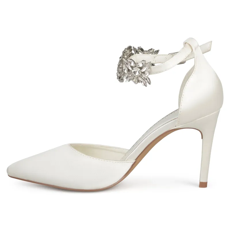 LOXLEY D'ORSAY STILETTO HEELS IN SATIN sold by Journee Collection