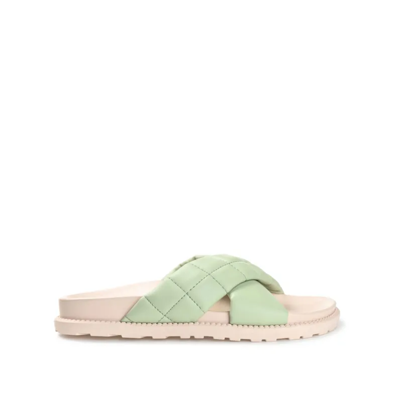 AVEENA SLIDE SANDALS IN FAUX LEATHER sold by Journee Collection