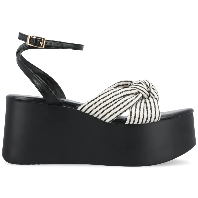 LAILEE PLATFORM SANDALS IN FABRIC sold by Journee Collection
