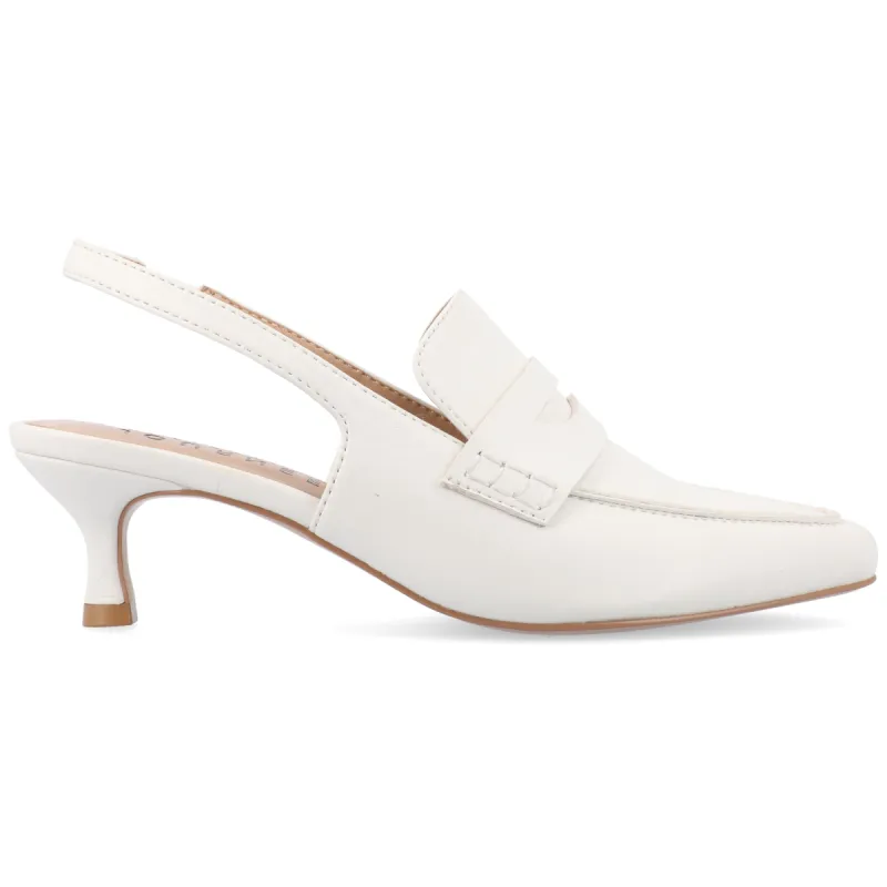 AMORY KITTEN HEEL LOAFERS IN VEGAN LEATHER sold by Journee Collection