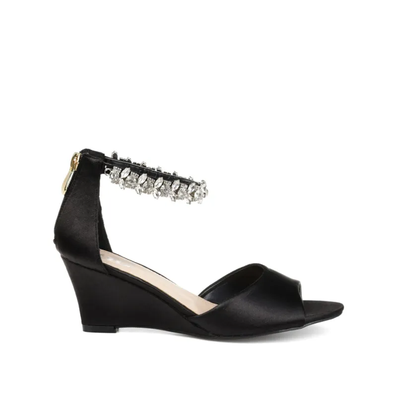 CONNOR STRAPPY WEDGE HEELS IN SATIN sold by Journee Collection