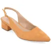 SYLVIA LOW BLOCK PUMP HEELS IN FAUX SUEDE sold by Journee Collection
