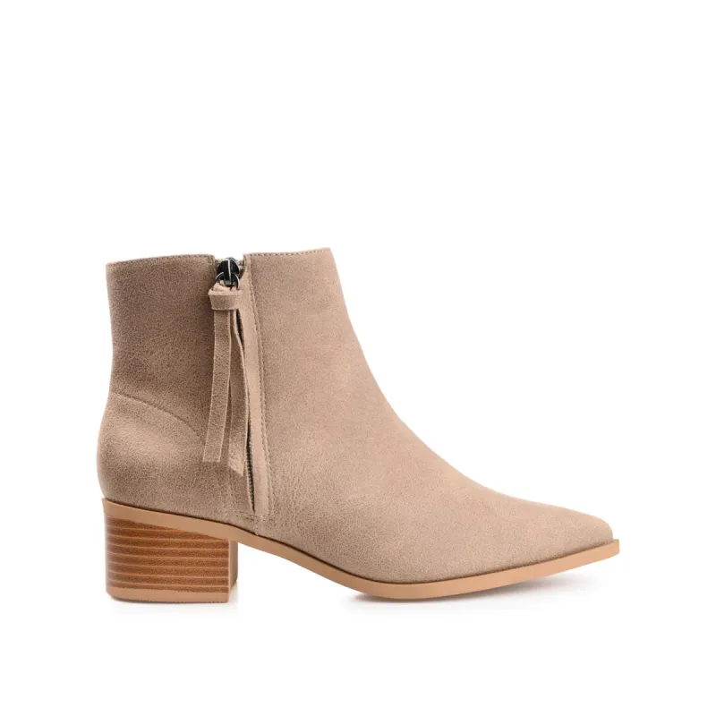 SADIYA ZIP-UP BOOTIES IN SUEDE sold by Journee Collection