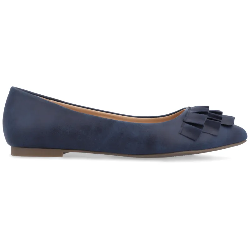 JUDY RUFFLED BALLET FLATS IN WIDE sold by Journee Collection