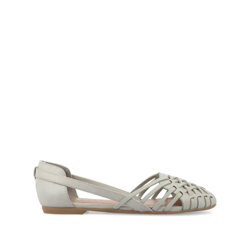 EKKO WOVEN FLATS IN VEGAN LEATHER sold by Journee Collection