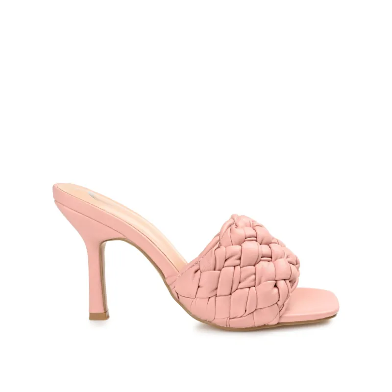 RAQUELAH OPEN-TOE STILETTO HEELS IN FAUX LEATHER sold by Journee Collection