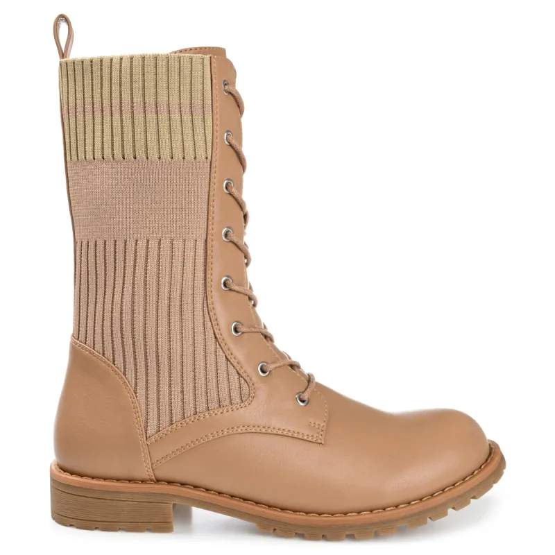 MELEI LACE UP BOOTS IN VEGAN LEATHER sold by Journee Collection