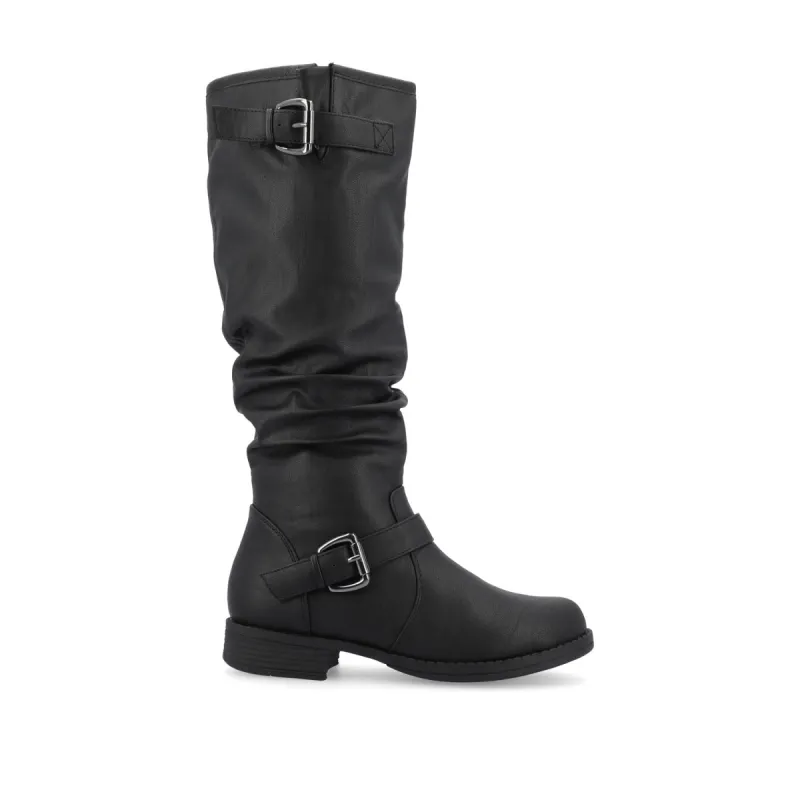 STORMY RIDING BOOTS IN FAUX LEATHER sold by Journee Collection