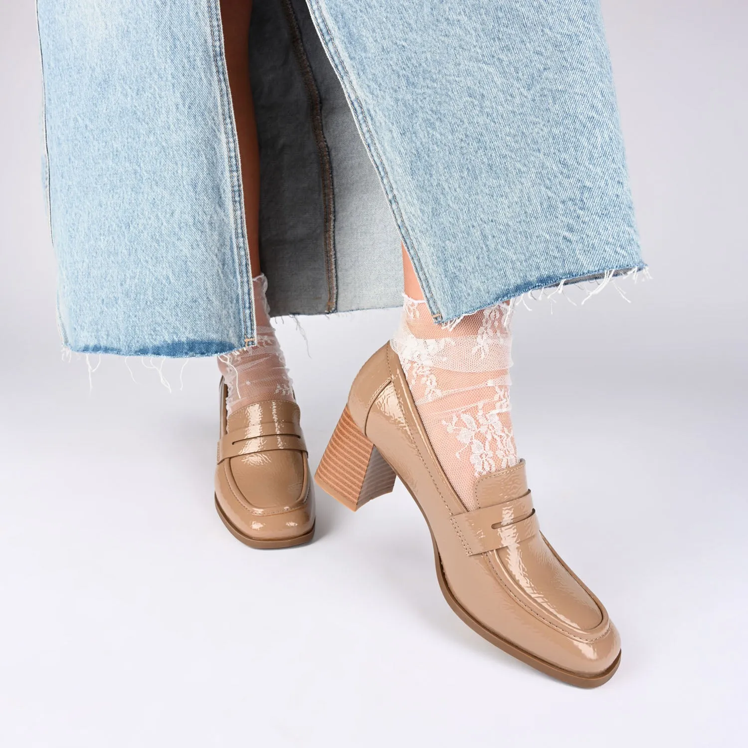 MALLEAH LOAFER BLOCK HEELS IN PATENT sold by Journee Collection product image thumbnail 2