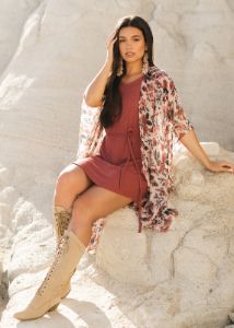 Women's Avalon Duster in Fall Floral sold by Joyfolie