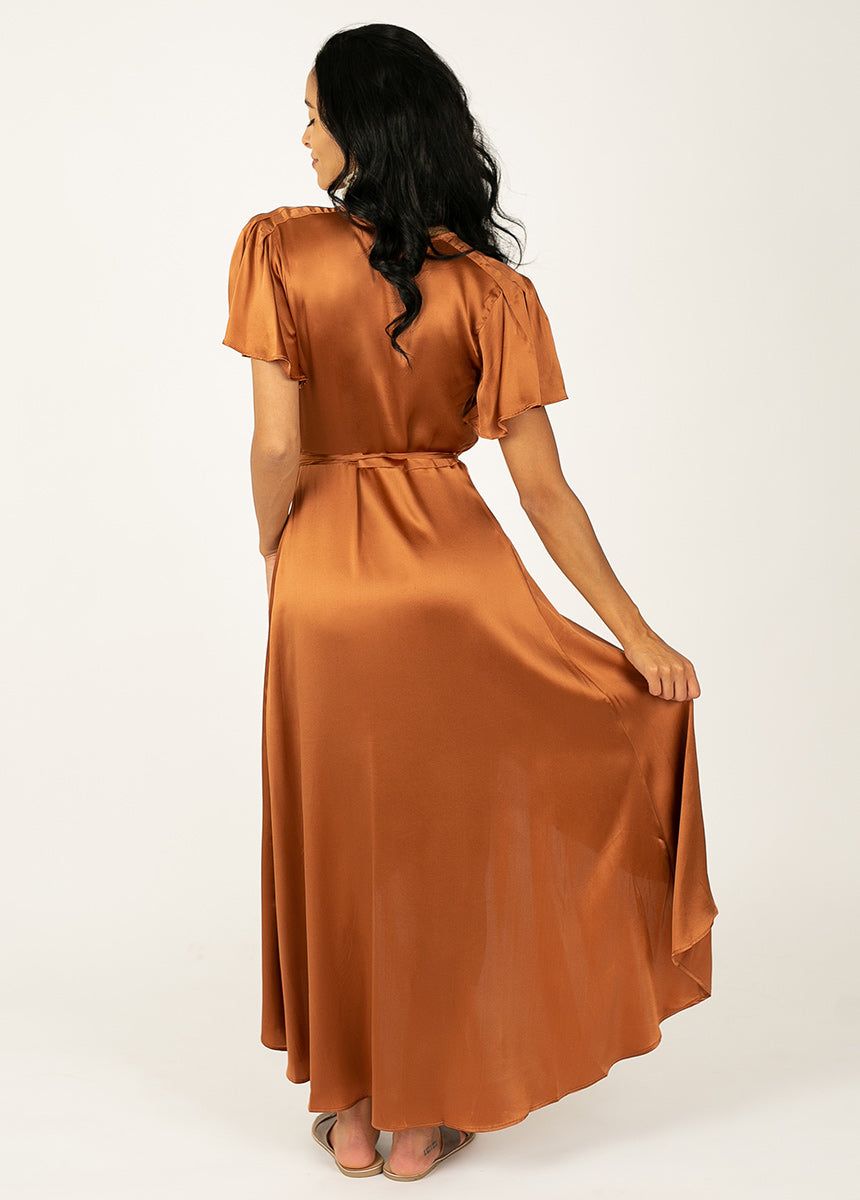 Giulia Silk Dress in Copper sold by Joyfolie product image thumbnail 3