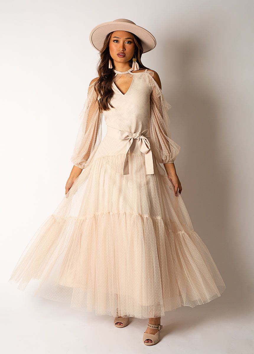 Malani Dress in Sand sold by Joyfolie product image thumbnail 3