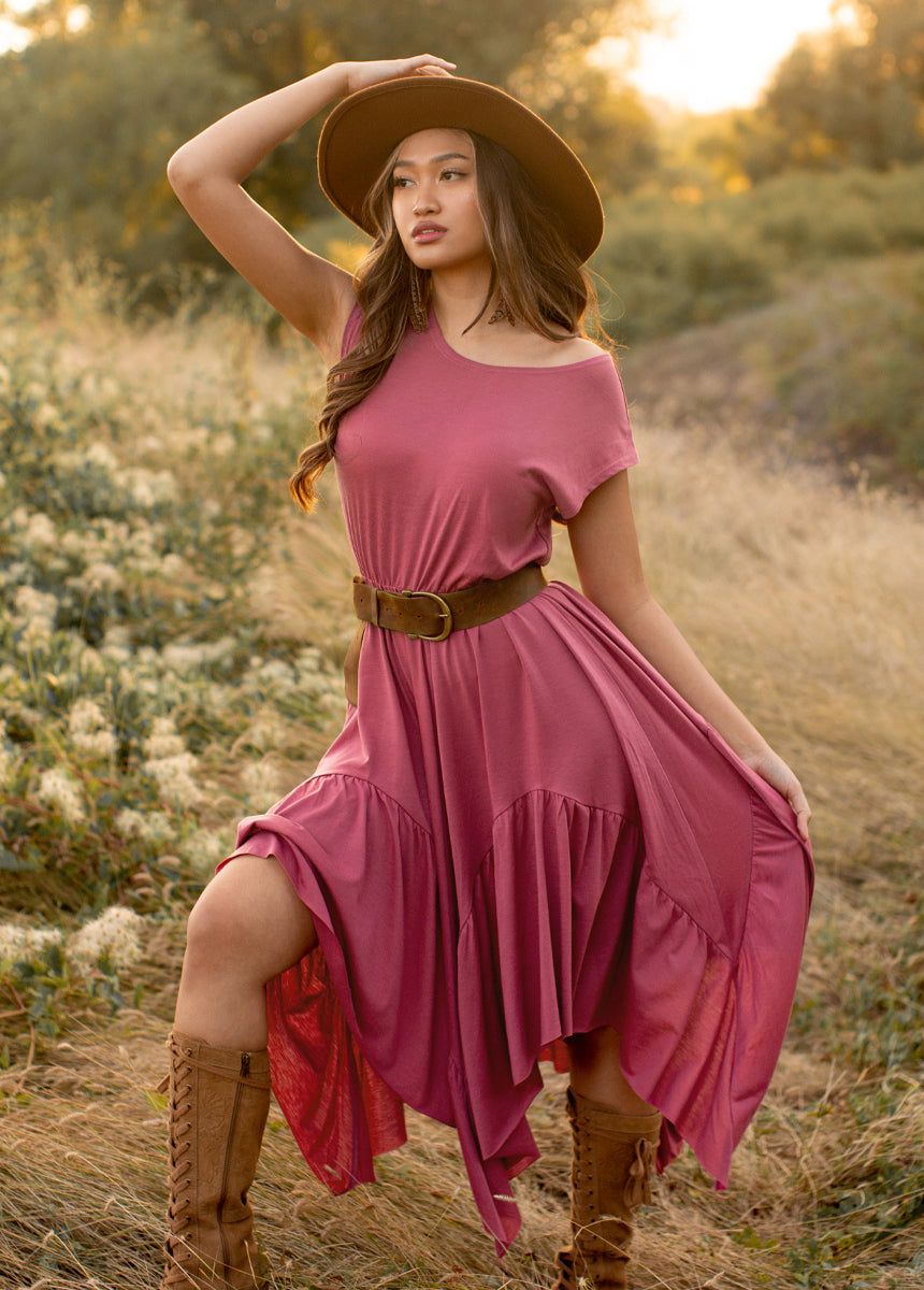 Pilar Dress in Mesa Rose sold by Joyfolie