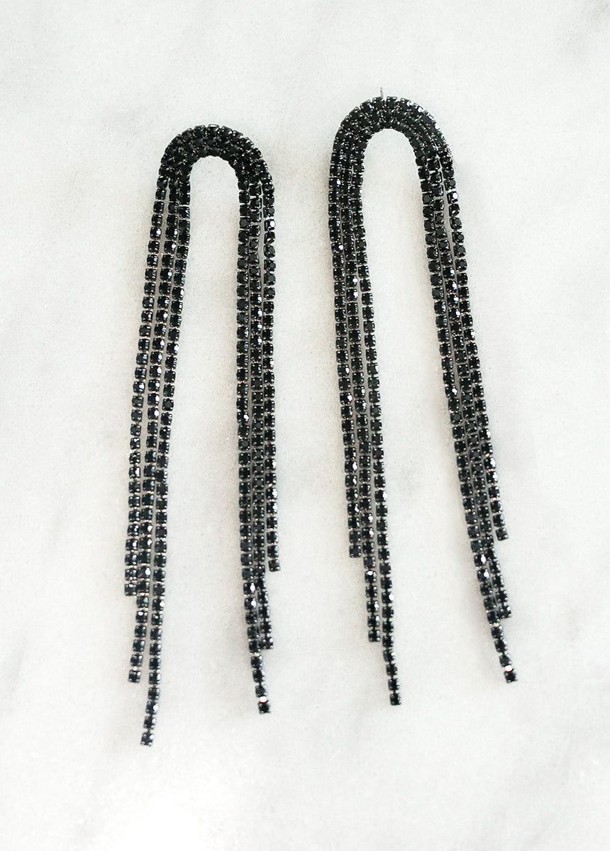 Calliope Earrings in Black sold by Joyfolie