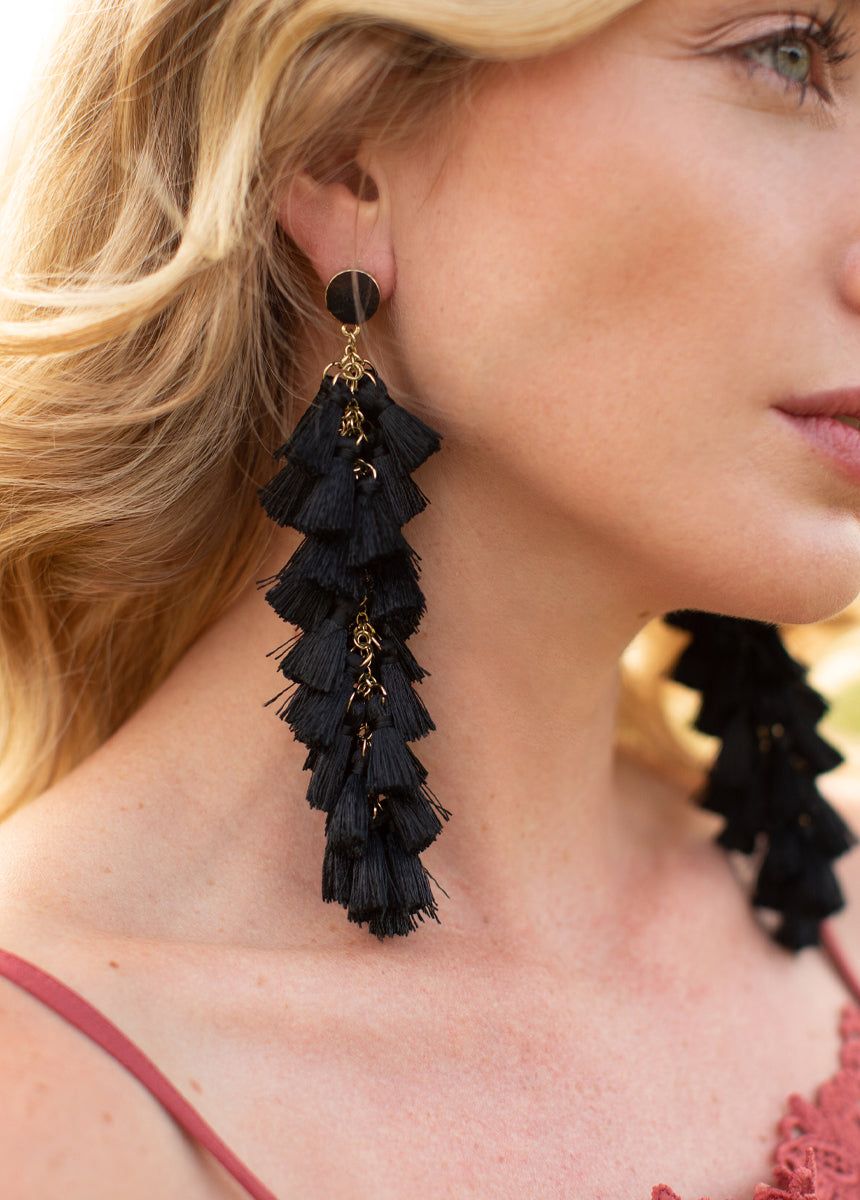 Barcelona Earrings in Black sold by Joyfolie product image thumbnail 3