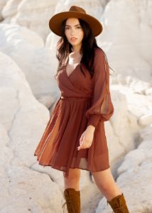 Ani Dress in Rust sold by Joyfolie