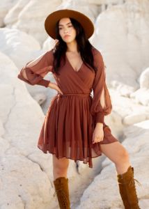 Ani Dress in Rust sold by Joyfolie