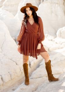Ani Dress in Rust sold by Joyfolie