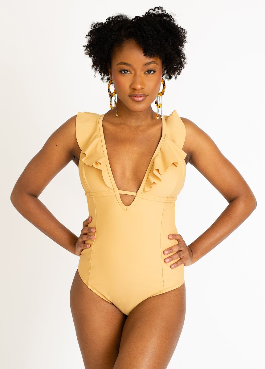 Charlett Swimsuit in Honey sold by Joyfolie