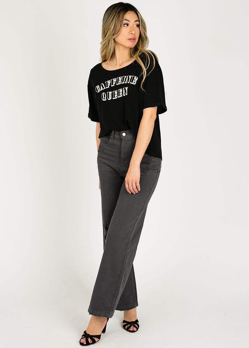 Caffeine Queen Tee in Black sold by Joyfolie product image thumbnail 3